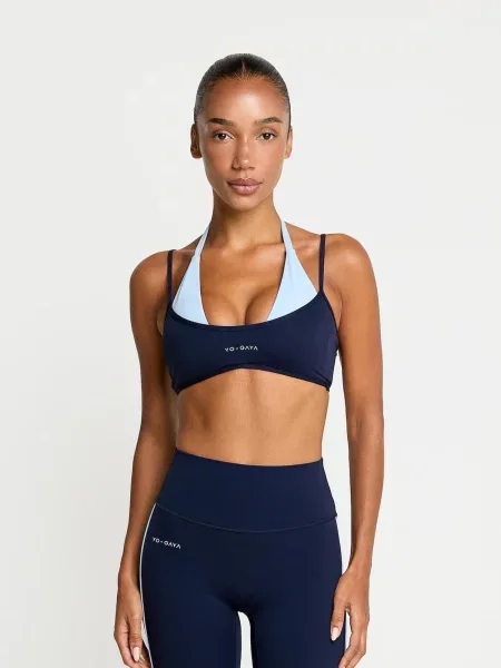 YO-GAYA Αθλητικό σουτιέν Layered Halter Bra ναυτικό μπλε