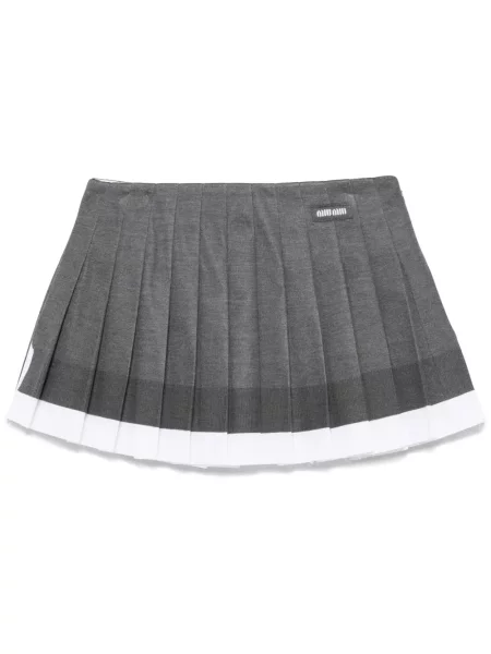 Fusta mini Miu Miu tricotate gri