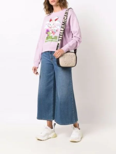 Raštuotas džemperis Stella Mccartney violetinė