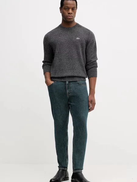 Lacoste sweter z dodatkiem wełny szary