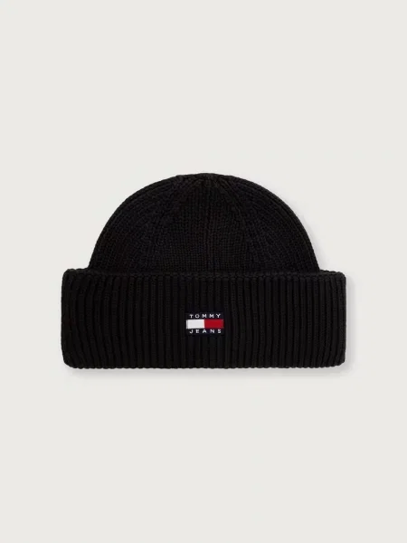 Tommy Jeans σκούφος beanie ανδρικός μαύρο