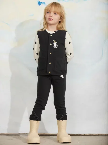 Mini Rodini vesta detská flísová Penguin čierna