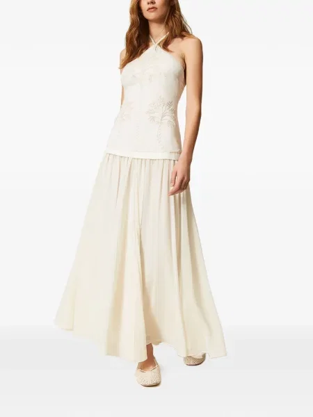 Rochie Twinset cu broderie cu gât halter
