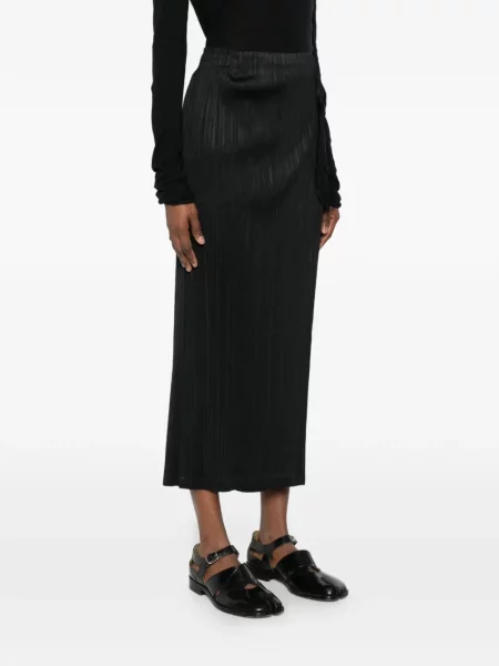 Pantaloni plisați Pleats Please Issey Miyake negru