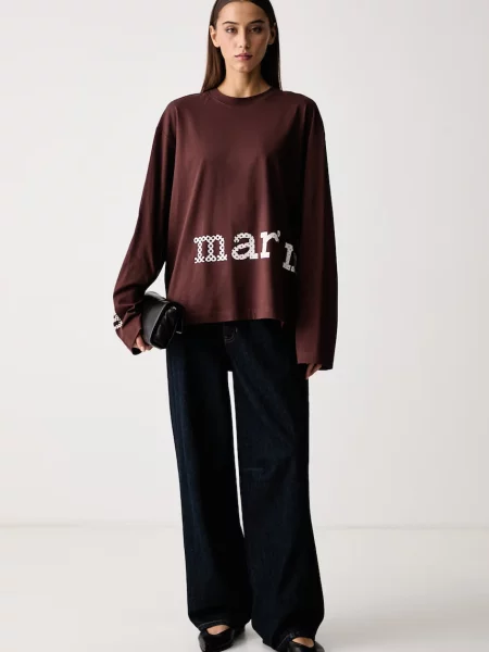 Tricou cu mânecă lungă Marimekko maro