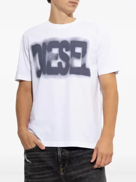 Tricou Diesel cu imagine alb