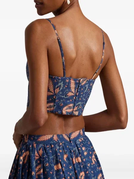 Kołnierzykowy spódnica maxi Polo Ralph Lauren w kwiatki z nadrukiem niebieska