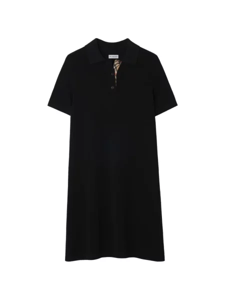 Rochie tip cămașă Burberry de lână negru