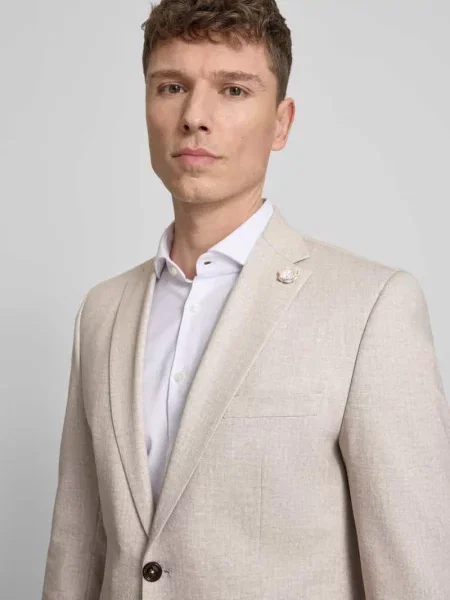 Marynarka na 2 krój slim fit model Paul' Cg - Club Of Gents beżowa