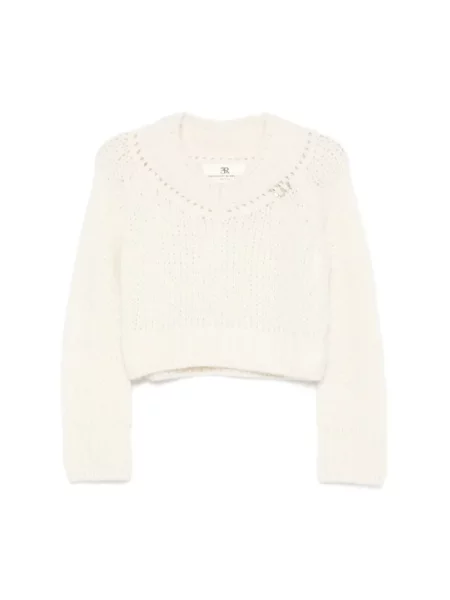 Krótki sweter Ermanno Scervino wełniany biały