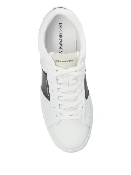 Sneakerși Emporio Armani din piele alb