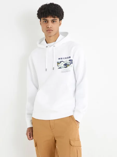 Mikina s kapucňou Celio biela