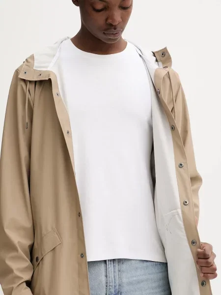 Куртка Rains Long Jacket демісезонна бежевий