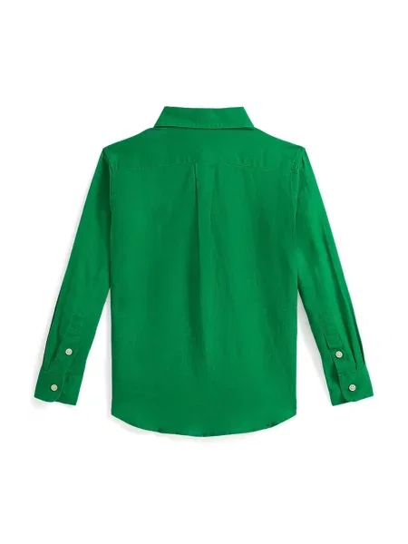 Polo Ralph Lauren Dětská lněná košile zelená