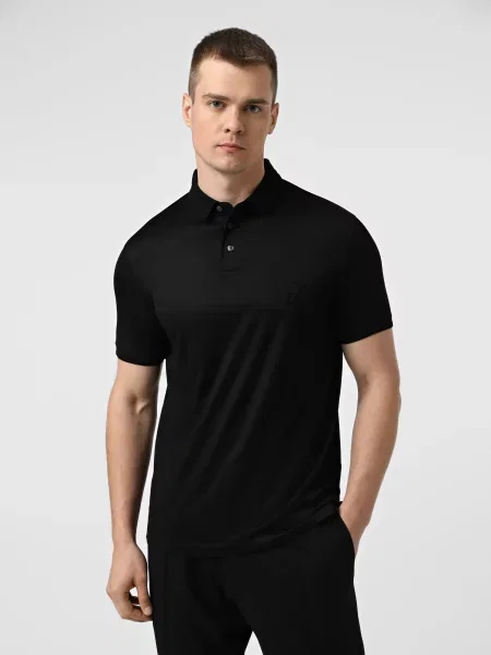 Поло Emporio Armani из лиоцела черное