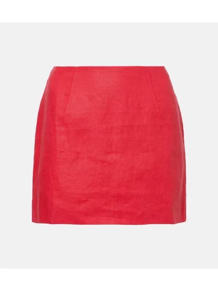 Lniana spódnica Faithfull czerwona