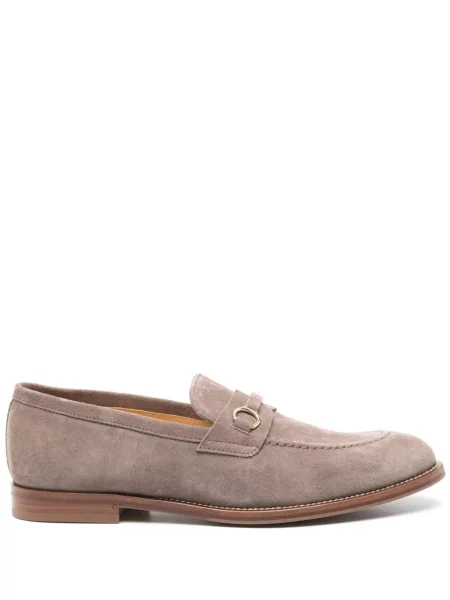 Loafersy Brunello Cucinelli zamszowe brązowe