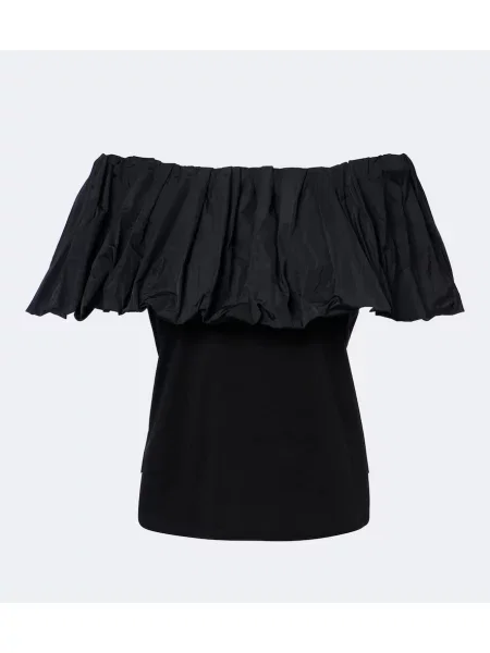 Top Max Mara cu volane negru