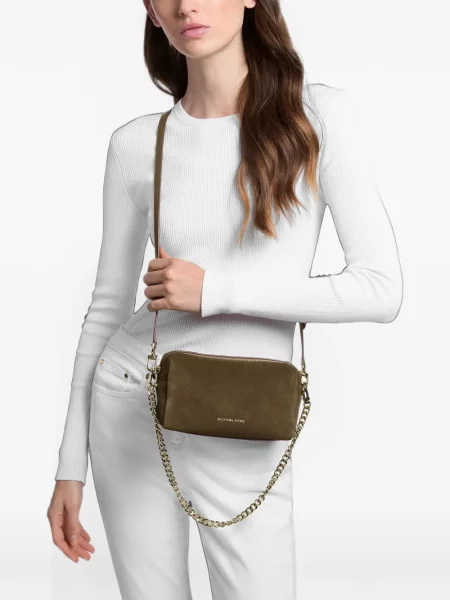 Τσάντα χιαστί Michael Kors σουέτ πράσινο