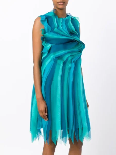Odgovarati haljina Gianluca Capannolo s volanima plava