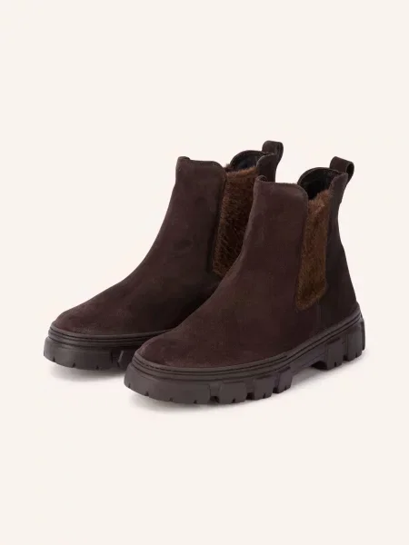 Paul Green Chelsea Boots tmavě hnědá zelené