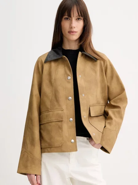 Stand Studio krótka kurtka beżowa