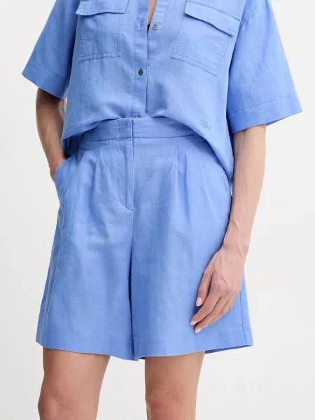 Lanene kratke hlače Karl Lagerfeld vijolična