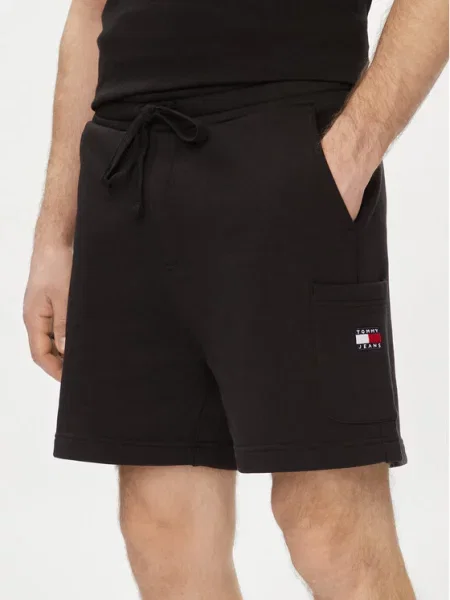 Tommy Jeans Sportovní kraťasy Badge černá