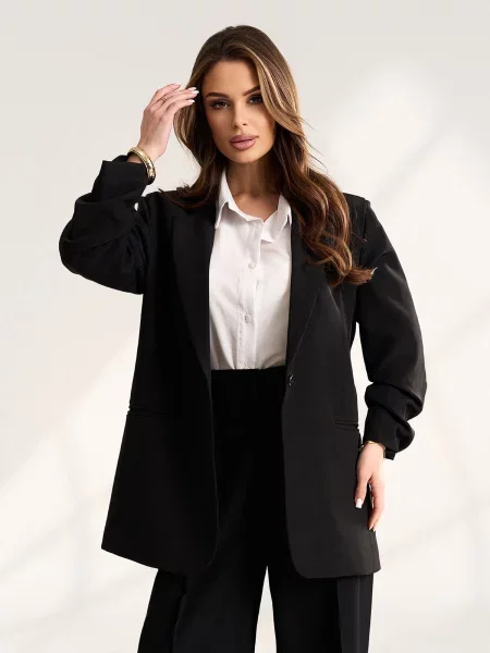 Жакет ISSA Plus комбінований верх чорний