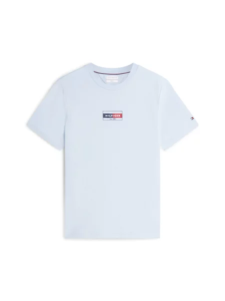 TOMMY HILFIGER Tricou BRAND LOVE bleumarin / albastru deschis / roșu alb
