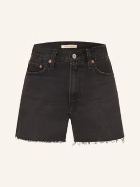 Levi's® Szorty Jeansowe Ribcage schwarz