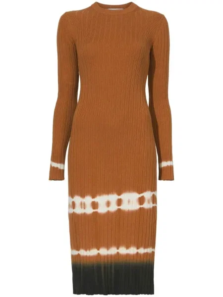 Dzianinowa sukienka midi Proenza Schouler White Label do kolan garniturowa biała