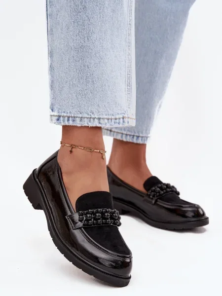 Mokasíny D&a s korálky černé