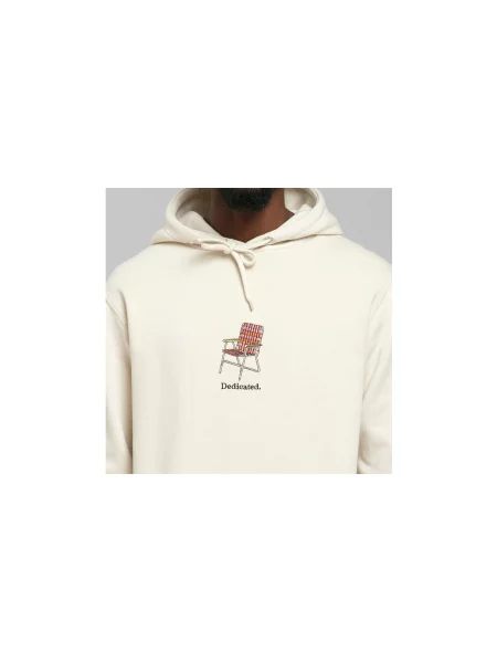 Dedicated Hoodie Falun Lawn Chair Oat White Mężczyźni Bluzy i bluzy z kapturem Dedicated Biały Size: L czarna
