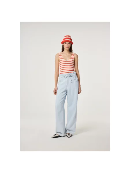 Lniany top Fabienne Chapot czerwony