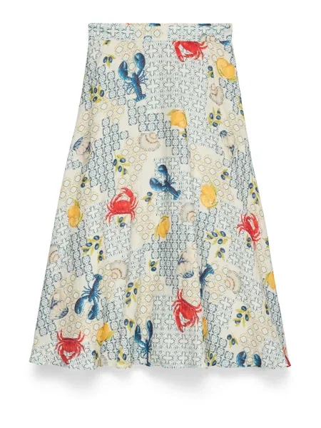 VERO MODA Sukně VMVALENTINA modrá / žlutá tmavě červená šedá