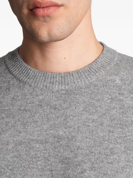 Pulover Maison Kitsune cu decolteu rotund gri