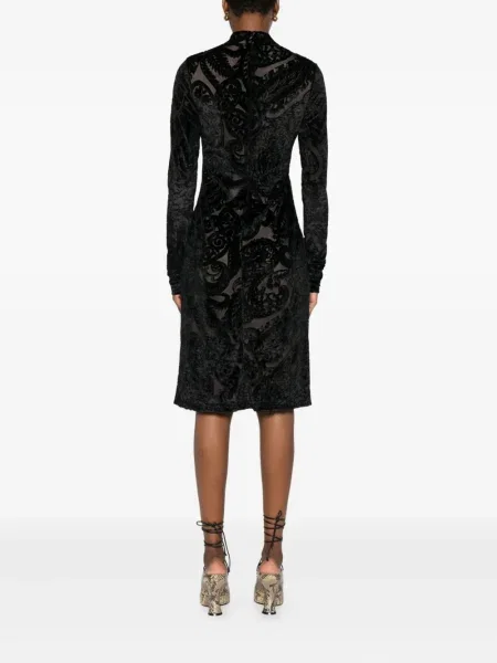 Rochie Etro de catifea cu model paisley de costum negru