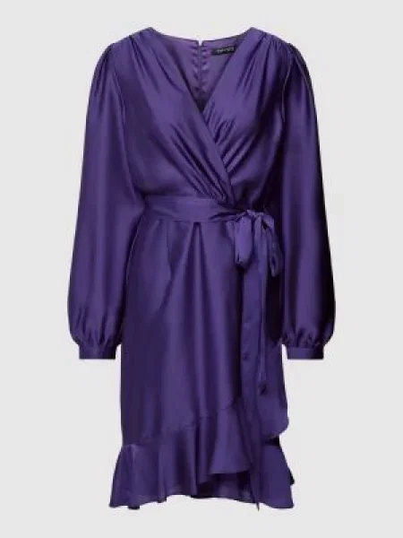 Sukienka koktajlowa o długości do kolan z wiązanym Swing