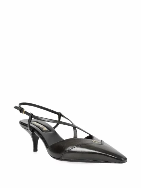 Pantofi cu toc Miu Miu slingback negru