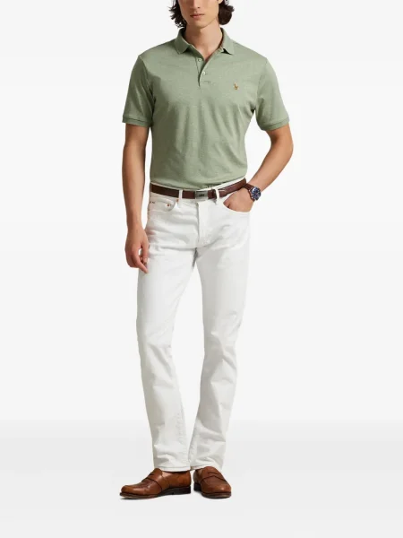 Dlouhá pruhovaná s límcem kšiltovka Polo Ralph Lauren modrá