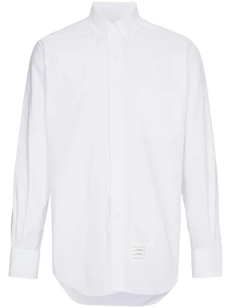 Cămașă Thom Browne din țesătură twill alb