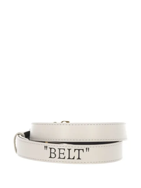 Curea Off-white din piele alb
