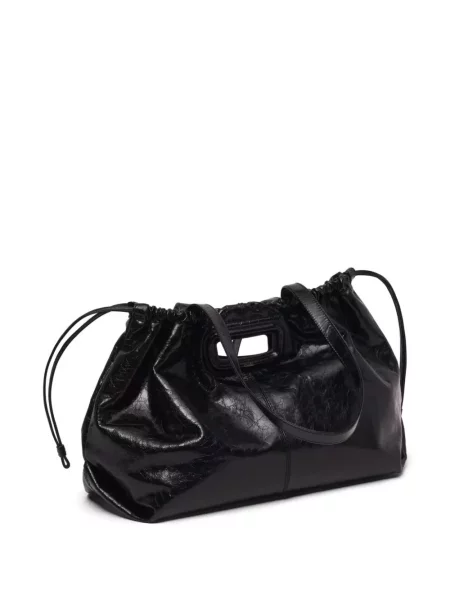 Geantă shopper Maje din piele negru