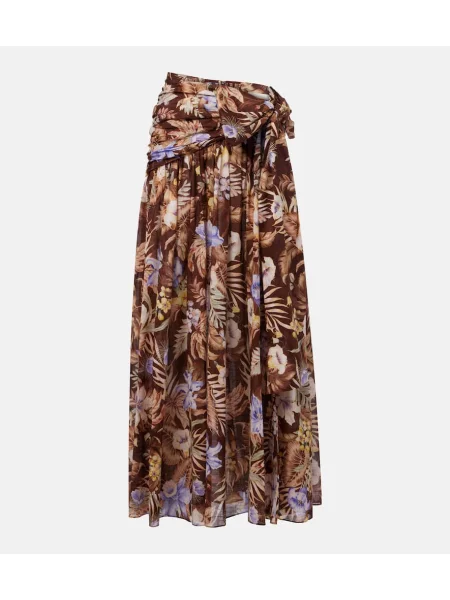 Maksi spódnica maxi Zimmermann w kwiatki brązowa