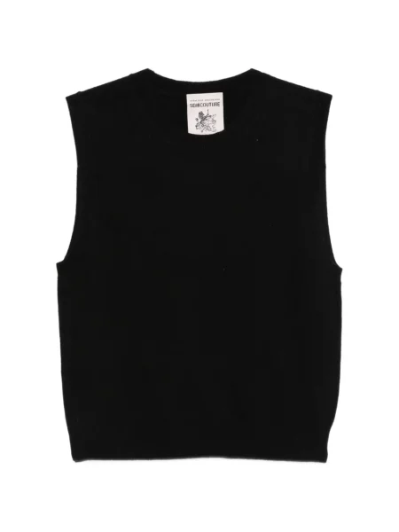 Vestă Semicouture fără mâneci tricotate negru
