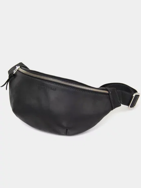 Кожаная поясная сумка Grande Pelle черная