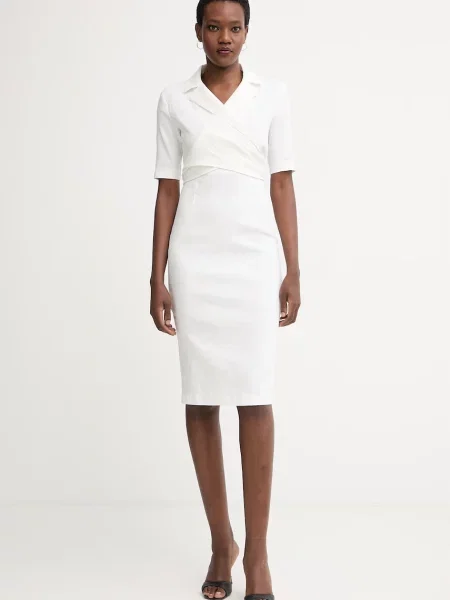 Pinko rochie din in alb