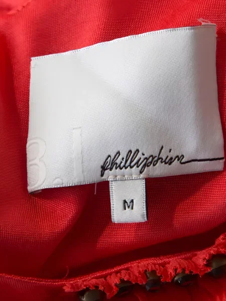 Rochie mini 3.1 Phillip Lim cu volane de costum roșu