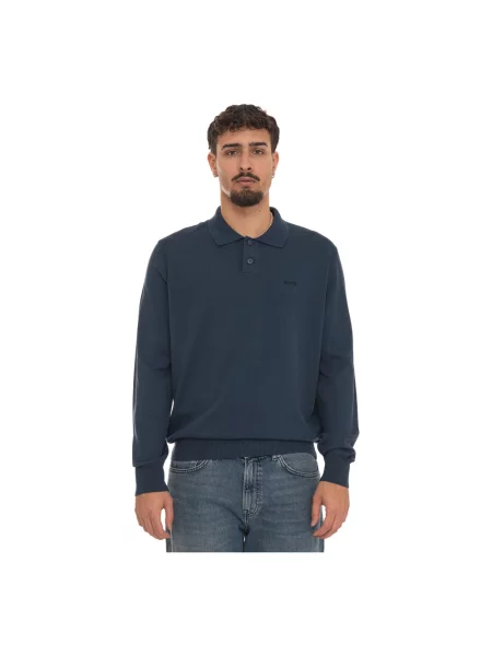 Bluza Hugo z długim rękawem niebieska